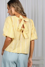 Load image into Gallery viewer, V-Back 2 Bow Accent Feminine Plaid Blouse