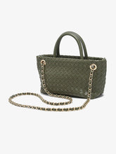 Load image into Gallery viewer, Fallon Woven Satchel Bag w/ Chain Dual Strap