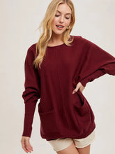 Load image into Gallery viewer, Dolman Tunic Knit Sweater with Pocket