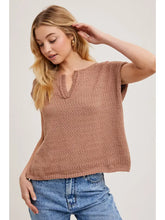 Load image into Gallery viewer, Sweater Knit Split-Neck Top