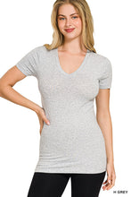 Load image into Gallery viewer, BASIC COTTON V-NECK SHORT SLEEVE TEE