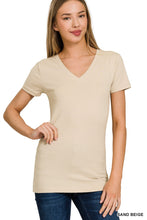 Load image into Gallery viewer, BASIC COTTON V-NECK SHORT SLEEVE TEE