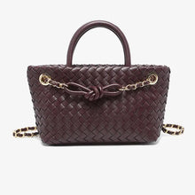 Load image into Gallery viewer, Fallon Woven Satchel Bag w/ Chain Dual Strap