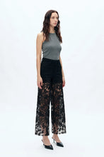 Load image into Gallery viewer, Embroidery High Rise Wide Leg Lace Denim Jeans With Rhinestone
