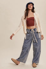 Load image into Gallery viewer, Wide-Leg Denim Drawstring Pants