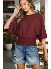 Load image into Gallery viewer, Flattering Batwing 3/4 Dolman Sleeve Knitted Sweater