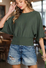 Load image into Gallery viewer, Flattering Batwing 3/4 Dolman Sleeve Knitted Sweater
