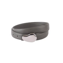 Load image into Gallery viewer, Napa Leather Belt with Silver Bean Buckle