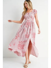 Load image into Gallery viewer, Floral Print Smocked Babydoll Maxi Dress