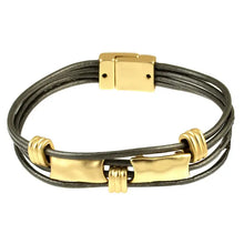 Load image into Gallery viewer, Antique Silver and Gold Tone Bar Brac. with Magnetic Clasp