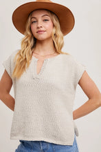 Load image into Gallery viewer, Sweater Knit Split-Neck Top