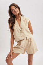 Load image into Gallery viewer, Button-Up Vest and Shorts Set