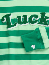 Load image into Gallery viewer, Striped "Lucky" Relaxed Sweatshirts