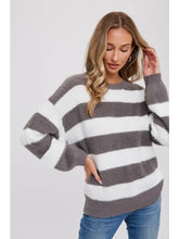 Load image into Gallery viewer, Fuzzy Stripe Pullover
