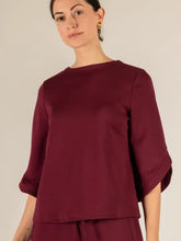 Load image into Gallery viewer, Butter Modal Flare 3/4 Sleeve Round Neck Top

