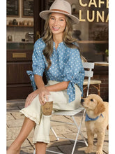 Load image into Gallery viewer, Polka Dot V-Neck Short Bow Sleeve
