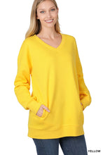 Load image into Gallery viewer, V Neck Sweatshirt with side pockets
