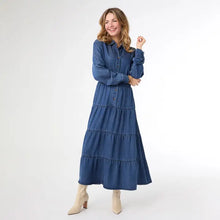 Load image into Gallery viewer, Judith Long Sleeve Tiered Maxi Dress

