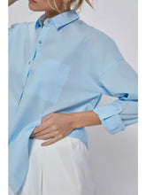 Load image into Gallery viewer, Oversized Cotton Shirt - Blue
