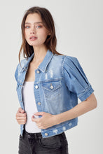 Load image into Gallery viewer, Shirring Sleeve Crop Jacket
