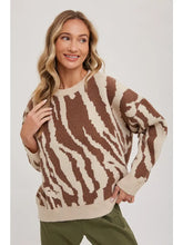 Load image into Gallery viewer, Zebra Printed Sweater Knit Pullover
