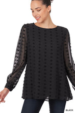 Load image into Gallery viewer, SWISS DOT ROUND NECK BLOUSE
