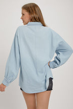 Load image into Gallery viewer, Claire Balloon Sleeve Denim Top
