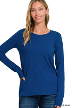 Load image into Gallery viewer, Cotton Crew Neck Long Sleeve T-shirt
