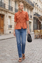 Load image into Gallery viewer, Ruched Front Button Up Blouse
