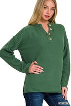 Load image into Gallery viewer, 4 Buttons Henley Neckline Basic Sweater
