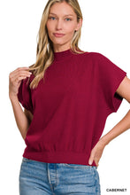Load image into Gallery viewer, Mock Neck Short Dolman Sleeve Sweater
