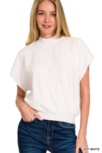 Load image into Gallery viewer, Mock Neck Short Dolman Sleeve Sweater
