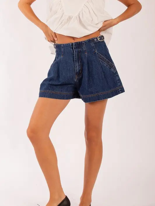 High-Waisted Denim Short