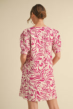 Load image into Gallery viewer, Print Puff Sleeve Dress with Pockets
