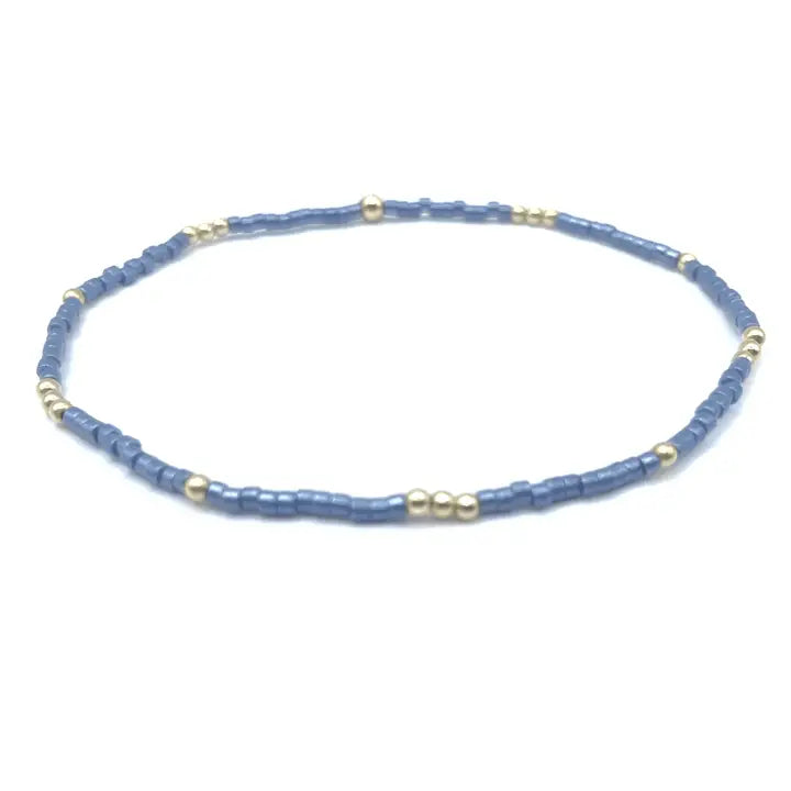 2mm Newport Steel Blue + Gold Filled Waterproof Bracelet