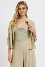 Load image into Gallery viewer, Oversized Cropped Half Sleeve Linen Shirt
