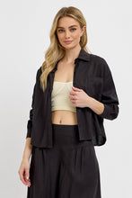 Load image into Gallery viewer, Oversized Cropped Half Sleeve Linen Shirt
