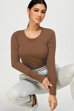 Load image into Gallery viewer, ROUND NECK LONG SLEEVE BASIC TOP
