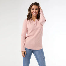Load image into Gallery viewer, Kym Soft Henley Top with Buttons -

