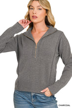 Load image into Gallery viewer, Viscose Half Zip High Neck Sweater
