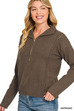 Load image into Gallery viewer, Viscose Half Zip High Neck Sweater
