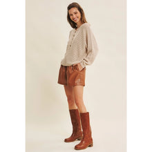 Load image into Gallery viewer, Oversized Textured Cotton Pullover Sweater with Dolman Sleeves
