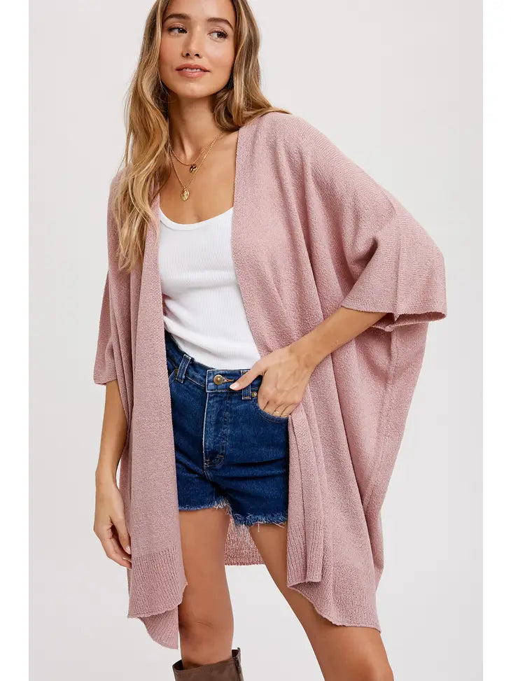 Wide Sleeve Open Front Cardigan