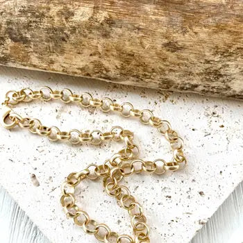 Chunky Matte Gold Rollo Necklace