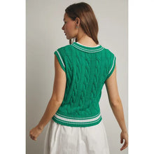 Load image into Gallery viewer, Cable Knit Button-Up Sweater Vest
