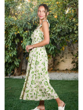 Load image into Gallery viewer, Shoulder Strap Leaves Print 100% Cotton Maxi Dress

