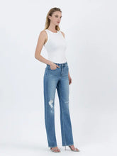 Load image into Gallery viewer, High Rise Full Length Straight Leg Jeans
