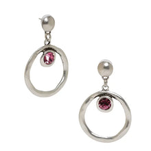 Load image into Gallery viewer, Handmade Crystal Pewter Earrings - NE1518 Pink

