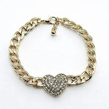 Load image into Gallery viewer, Cz Crystal Heart Cuban Chain  Bracelet
