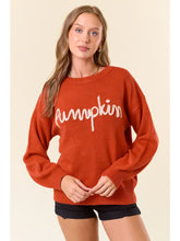 Load image into Gallery viewer, Pumpkin Letter Embroidered Oversized Sweater
